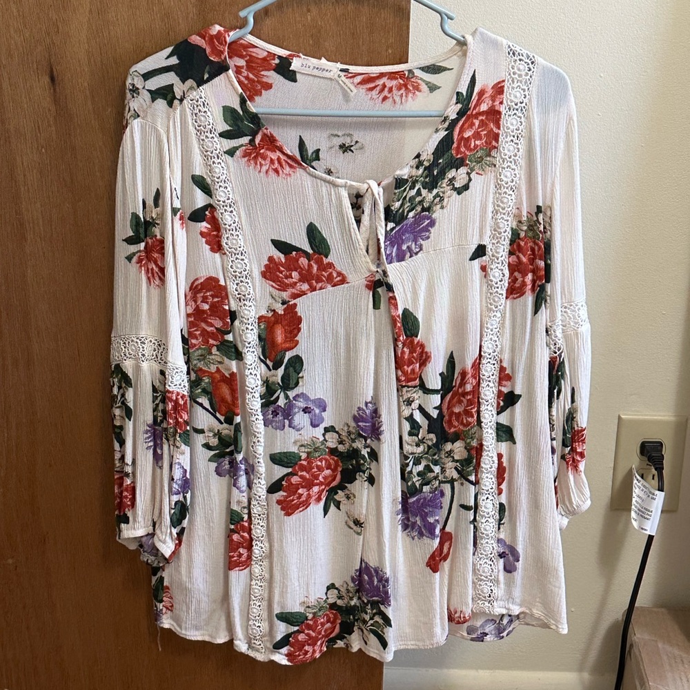 White Floral Top